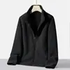 Chaqueta de Polar Transfronteriza 2024 con Polar Extra y Nueva Chaqueta Polar Polar Gruesa y Cálida para Parejas, Cuello Alto Cálido Versátil Negro