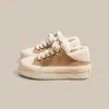 2026 Inverno Novo Estilo Nicho Design Quente Dupla Face Tênis de Plataforma Feminino Mais Veludo Mais Grosso Casual Esportivo Sapatos Brancos Feminino