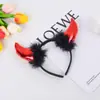 Accesorios para el cabello de fiesta de Halloween y Navidad, diadema con anillo, diadema de cuernos de demonio, venta directa de fábrica