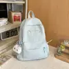 Mochila fresca em tons de rosa pêssego leitoso e branco, mochila estilo ins japonês para meninas, macia, para escola, festas, aulas e passeios, mochila pequena doce