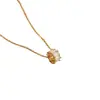 Moderna Cadena de Clavícula de Acero de Titanio Acero Inoxidable Exquisita Cola de Pez Incrustada de Diamantes Collar Tiktok Corona de Cacahuete Zircón Cadena de Cereza