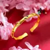 Pulsera de Oro de Arena Vietnamita para Mujer, Lujo Ligero, Gama Alta, Pulsera Ancha Abierta Nudo de Bambú Antiguo, Joyería al por Mayor para Puestos Callejeros de Transmisión en Vivo