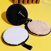 Almohadilla Limpiadora Facial de Algodón Puro de Alta Fibra con Patrón de Piña, Felpa, Removedor de Maquillaje Perezoso, Negro y Blanco