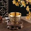 Cilindro de arroz de latão puro esculpido com sapo dourado Cilindro Baifu Cornucópia Ornamentos de mesa Cinzeiro Sala de estudo Ornamentos Lucky Nafu