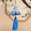 Bolsita del Festival del Bote del Dragón, Bolsita Triangular de Borla para Zongzi Estilo Chino Tradicional Bordada a Mano, Bolsita de Artemisa para Bendiciones, Bolsa Portátil