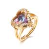 Anillo Elle Mosha Diamond Love de Circonita Diseño Europeo y Americano Sentido de la Moda Personalidad Tendencia Celebridad de Internet Temperamento Anillo para el Dedo