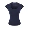 Camiseta Manga Curta Cor Sólida Manga Bufante Decote U Estilo Desejo Puro Moda Verão Emagrecedora Valorizadora Cor Sólida Top Básico Garota Picante Feminino