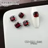Accesorios Brillantes para Uñas con Pedrería Acabado Rojo Ancora Zirconia, Pedrería Versátil de Lujo Ligero en Forma de Corazón Cuadrado Grueso para Uñas Portátiles