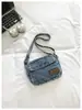 Bolso de lona de mezclilla lavado retro estilo ins de Hong Kong, moda urbana para chicas, bolso de hombro y cruzado artístico para estudiantes
