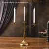Candelabro de Estilo Francés Vintage para Mesa de Comedor, Portavelas Romántico Retro, Base para Atrezo de Fotografía Estilo Europeo, Blanco Roto