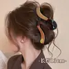 Grampo de Tubarão Grande de Acrílico de Alta Qualidade Acessório de Cabelo para Trás da Cabeça Presilha de Cabelo Cor Café Pegador Fosco Elegante