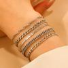 Joyería transfronteriza europea y americana personalidad simple cadena de serpiente plana cadena retorcida pulsera de tres piezas traje de pulsera de nueva moda para mujer