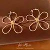 Brincos de Flor Torcida Vazados Brilhantes, Estilo Único, Brincos Exagerados de Nicho, Brincos de Luxo Leve de Alta Qualidade Atacado