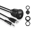 Cabo de dados USB fêmea com cabeça redonda para carro, cabo de carregamento USB macho para carro, adaptador de geladeira, cabo de extensão para celular