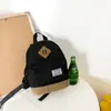 Mochila de viagem estilo coreano para meninos, simples, leve, de lona, para meninos e meninas, cor sólida, para saída, pequena mochila, bolsa infantil