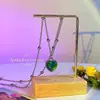 ¡Bonito~ Collar de Corazón que Cambia de Color Sensible a la Temperatura para Mujer Estilo Ins Diseño de Nicho Cadena para Clavícula de Tendencia Pulsera para Mejor Amiga