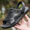 Sandalias Antideslizantes para Hombre Verano Nuevas Calzado de Exterior Suela Gruesa Impermeables Zapatos de Playa para Hombre de Mediana Edad Uso Dual para Conducir Pantuflas para Hombre