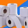 Etiqueta de papel couché impresión de código de barras rollo blanco en blanco etiqueta de identificación de embalaje de producto venta al por mayor