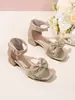 Sandalias para Niños, Zapatos para Niñas, Verano 2026 Nuevos Zapatos de Playa Estilo Coreano con Tacón Alto Estilo Princesa para Niños Medianos y Mayores