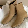 Botines de Punta Aguda para Mujer 2025 Nuevos Botines de Otoño e Invierno Estilo Francés Botines Delgados de Nicho para Mujer Botines Martin de Gamuza para Mujer