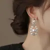 Pendientes Ovalados de Plata Retro Francesa con Aguja de Plata, Circonita y Perla, Modernos, Ligeros y Lujosos, Elegantes, Pendientes de Alta Gama para Mujer