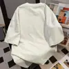 Camiseta de Manga Corta Pesada de Algodón Puro con Diseño de Nicho para Mujer Estilo Retro Americano Verano 2024 Nuevo Top Holgado Casual
