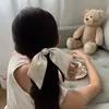 Novo Scrunchie de Laço Estilo Coreano, Corda de Cabelo de Fita de Luxo Leve com Pérolas de Alta Qualidade, Rabo de Cavalo Alto, Scrunchie de Intestino Grosso, Acessórios de Cabelo