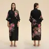 Pijamas de Comercio Exterior para Mujer Verano Estilo Europeo Americano Yaoting Delgado Satín Talla Grande Bata Larga de Manga Larga de Alta Calidad Ropa de Casa para Mujer