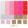 Caixa com 24 grades para pulseira de argila macia DIY, espaçador, pulseira de contas douradas, acessórios de joalheria DIY, fabricantes de caixas, atacado