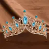 Acessórios de Cabelo para Casamento Ornamentos de Liga Cruzamento Europeu e Americano Retrô Coroa Barroca Coroa Grande de Strass Olho de Cavalo Faixa de Cabeça