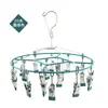 Secador interno multifuncional multi-clip para secar meias clip à prova de vento antiderrapante multi-clip 20 clip secador de aço inoxidável