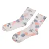Kuluo Jin Estilo Ins Moda Trendy Calcetines de Algodón Puro Coloridos Tie-Dye Color Arcoíris Leggings de Tiburón Calcetines Casuales