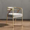 Silla de Comedor de Hierro Forjado de Lujo Nórdico Silla con Respaldo para el Hogar Silla de Ocio Moderna para Restaurante Celebridad de Internet Silla de Oficina para Restaurante de Hotel