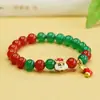 Pulsera de Ágata Roja Natural Aiyu Pulsera de Calcedonia Verde Fábrica de Joyería Navideña Venta al por Mayor Dropshipping S3111404