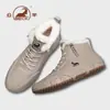 Botas de Nieve de Cuero Genuino 2026 Nuevo Estilo de Invierno con Forro de Felpa, Cálidas, Antideslizantes, de Caña Alta, Suela Plana, Botas Martin Casuales para Hombre