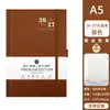 Planejador Diário A5 Transfronteiriço 2027, Planejador de Agenda Diária em Inglês, Calendário Anual, Manual de Eficiência, Caderno, Logo Personalizável