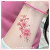 Pegatinas de Tatuaje de Flor de Cerezo Rosa para Mujeres, Impermeables y de Larga Duración, Clavícula y Muñeca, Estilo Chino, Estilo Antiguo, Flores Pequeñas Frescas Coloridas, Hermosas