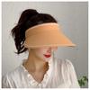 Sombrero de sol de seda de hielo para mujer, verano, ala ancha, protección solar facial, coreano, caramelo, todo partido, top abierto, cara pequeña