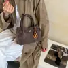 Bolso de Mano de Gamuza Color Otoño Maillard para Mujer, Retro de Nicho Francés, Terciopelo, Lujo Ligero, Versátil, de Hombro, Cruzado