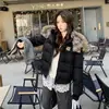 Chaqueta de Algodón Gruesa Estilo Retro con Capucha, Velour Cálido, Adelgazante, Bordado en el Pecho Izquierdo, Ropa de Algodón para Mujer, Invierno, Negro, Blanco Arroz