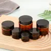 Frasco de Vidrio Marrón para Crema 5G-100G Botella de Empaque Cosmético Portátil para Viaje Crema Facial Crema para Ojos Frasco de Muestra de Vidrio