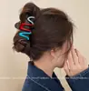 Nuevo Modelo 2025 Diseño Sencillo Pinza para el Cabello de Tiburón con Forma de Ola para la Parte Trasera de la Cabeza, Pinza Grande de Gama Alta para Mujeres