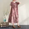 Vestido floral da mamãe, novo modelo verão 2026, para meia-idade e idosos, feito de algodão rayon, corte solto, estampado, vestido de comprimento médio