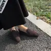 6612-2 Zapatos Mocasines de Cuatro Estaciones con Patrón Tejido y Punta Puntiaguda de Piel Suave Cómodos sin Cordones Zapatos de Talla Grande para Mujer para Exportación