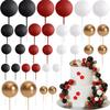 Decoración de pastel de red roja directa de fábrica bola dorada bola plateada adornos de bola de purpurina plug-in fiesta de cumpleaños mesa de postres