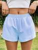 Amazon Aliexpress Sitio Independiente Moda de Verano Casual Sueltos Bolsillo Rayados Pantalones Cortos de Mujer para Vacaciones