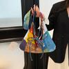 2025 Nova Bolsa Colete Patchwork Dupla Face Estilo Siamês Bolsa de Ombro Bolsa de Compras de Grande Capacidade Bolsa Tote