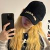 Nueva gorra de béisbol 2024 NEGRA desgastada con letra bordada, gorra con visera rota, estilo coreano, personalidad callejera, sombrero de copa blanda
