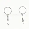 Chaveiro com corrente pendente, disponível em vários tamanhos; chaveiro combinado com corrente e argola; acessórios de ferragem para chaveiros de brinquedo