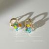 Aretes de Bola de Cristal de Colores para Mujer, Aretes de Dopamina Frescos y Dulces, Aretes de Moda Hechos a Mano con Temperamento al por Mayor